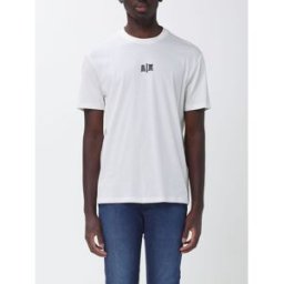 Armani T-shirt a girocollo con logo patch Panna Taglia L