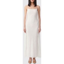 Jacquemus Abito midi in viscosa con perle Bianco Taglia 38