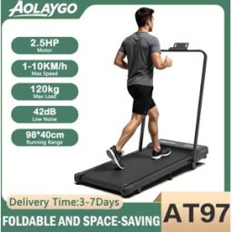 AOLAYGO AT97【Tapis Roulant】Tapis Roulant Pieghevole con Motore Brushless da 2.5HP, Velocità 1-10 km/h, Area di Corsa 98x40cm, Tapis Roulant per Casa