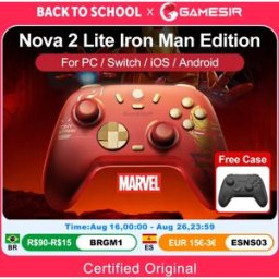 GameSir Nova 2 Lite Edizione Iron Man, Controller Wireless per PC, Compatibile con Windows, iOS, Android, Mobile, Steam, Switch, Controllo 2-in-1