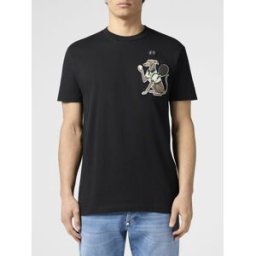 Philipp Plein T-shirt in cotone con patch Nero Taglia S
