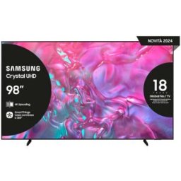 Samsung TV Crystal UHD 4K 98” UE98DU9070UXZT Smart TV Wi-Fi Graphite Black 2024, Processore Crystal 4K, 4K Upscaling, Slim Loo