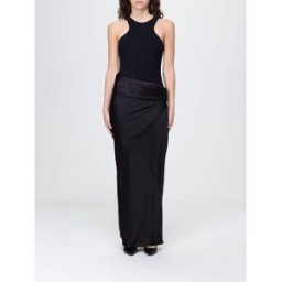 Ea7 Abito Midi a monospalla con bande logo Nero Taglia XS