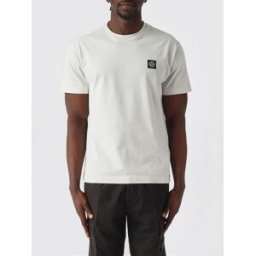 Stone Island T-shirt in jersey di cotone con logo patch Blue Taglia XS