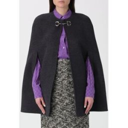 Gucci Cappa di lana e seta con morsetto Verde Taglia 40