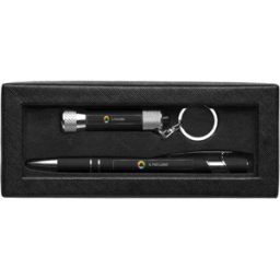 VistaPrint Set regalo con penna con inchiostro blu e torcia Softy
