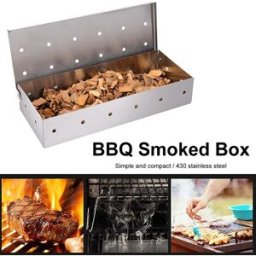 NONE Scatola per affumicatore per trucioli di legno Gli accessori per barbecue in acciaio inossidabile non si deforma alla griglia a gas o alla griglia a carbone