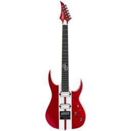 Solar Guitars S1.6RS CAR Candy Apple Red con Racing Stripes bianche