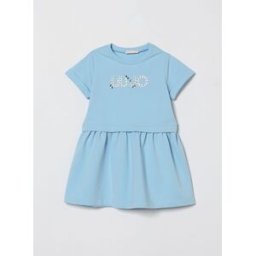 Liujo Abito a t-shirt in cotone stretch con logo Celeste Taglia 8