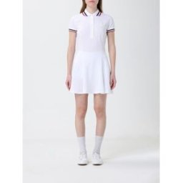 Brunello Cucinelli Abito a polo in cotone stretch Bianco Taglia XS