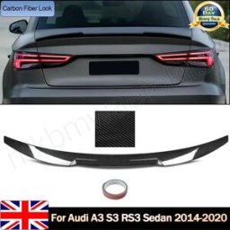 MagicKit Per Audi A3 S3 RS3 Berlina 2014-2020 Spoiler per bagagliaio posteriore in stile fibra di carbonio tipo V carbon fiber look