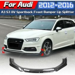 NONE Per Audi A3 S3 8V TFSI TDI FSI S-Line 2013 2014 2015 2016 Paraurti anteriore Spoiler Lip Splitter Labbro Kit carrello elevatore anteriore a tre sezioni Gloss Black