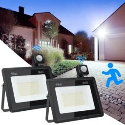 Arbrac Proiettore a LED Sensore di movimento PIR Luce 50W Bianco freddo Faretto a LED per esterni Proiettore esterno impermeabile per giardino Cortile Gar