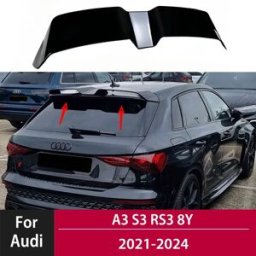 NONE Per Audi A3 S3 RS3 8Y Sportback 2021-2024 Auto Baule Posteriore Boot Tetto Labbro Coperchio Spoiler Cap Baule Posteriore Spoiler Ala corpo kit Tuning Carbon Fiber Look