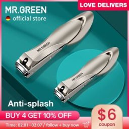 MR.GREEN Tagliaunghie in acciaio inossidabile antispruzzo Tagliaunghie Strumenti per manicure Design bionico Tagliaunghie Forbici per pedicure Mr-1210plus