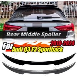 NONE Auto Tetto Posteriore Metà Spoiler Ala di Coda Portellone Centrale Tronco Spoiler Per AUDI Q3 F3 Sportback S-line 2019 2020 2021 2022 2023 2024 A Set Carbon Look