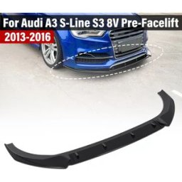 NONE Auto Paraurti Anteriore Labbro Spoiler Splitter Paraurti Anteriore Tappo Labbro Mento Spoiler Guard Per Audi A3 S-Line S3 8V Pre-Facelift 2013-2016 nero