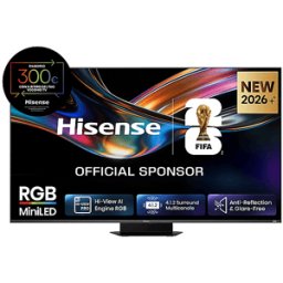 Hisense 75UR9S, Smart TV RGB MiniLED 180Hz 75" 4K, Schermo Anti-Riflesso, 100% BT2020, Dolby Atmos 4.1.2 By Devialet, Vision IQ, VIDAA OS, USB-C, Native Game Mode, Wifi 6E, BT, lativù 4K