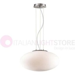 Candy Ideal Lux Sospensione In Vetro Soffiato Bianco D.40 Cm