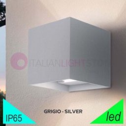 Marbella Big Squared Grigio Faretto Led Da Esterno Cubo 12x12 Design Moderno Ip65
