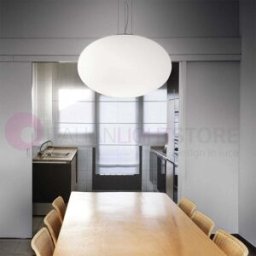 Candy Ideal Lux Sospensione In Vetro Soffiato Bianco D.50 Cm