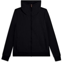 Freddy Felpa donna full-zip con collo alto e inserti micro-trecce Nero Donna Large