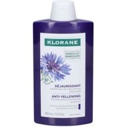 Klorane Shampoo neutralizzante e ravvivante alla Centaurea BIO 400ml - Anti-ingiallimento, Neutralizza i riflessi gialli ramati 400 ml