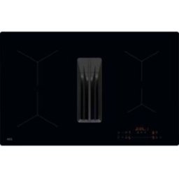 AEG NCT84A00CB Piano cottura a induzione con cappa integrata, vetro nero, 80 cm