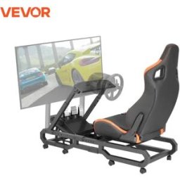 VEVOR Supporto per Volante da Corsa con Ruote, Supporto Simulatore di Guida in Acciaio Resistente, Carico max. 150 kg, Supporto per Volante e Pedale Regolabile, G923/G920/G29, Thrustmaster T248P small 330lbs
