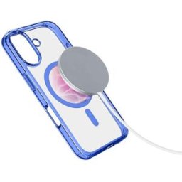 Cellular Line Custodia iPhone 16 Plus Iconic Magsafe Trasparente / Blu