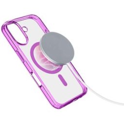 Cellular Line Custodia iPhone 16 Plus Iconic Magsafe Trasparente / Rosa