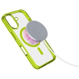 Cellular Line Custodia iPhone 16 Plus Iconic Magsafe Trasparente / Lime