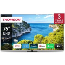TV THOMSON LED 75" 75UG5C14 SMART GOOGLE TV DVB-T2/S2 UHD CI+ 3XHDMI 2XUSB - CENTRAL STAND - TELECOMANDO RETRO ILLUMINATO VESA