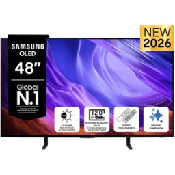 Samsung OLED AI TV 48" QE48S85HAEXZT 4K, Processore NQ4 Gen2, 4K Upscaling, Schermo antiriflesso, HDR, Motion Xcelerator 120Hz, Dolby Atmos & OTS Lite, Laser Slim Design, Vision Smart TV, 2026