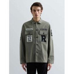 Replay Giacca Camicia Con Patch E Logo Verde L