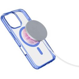 Cellular Line Custodia iPhone 16 Pro Iconic Magsafe Trasparente / Blu