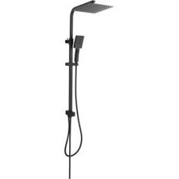 Aquapro COLONNA DOCCIA ACQUAPRO ALAMBRA 3 GETTI NERA SOFFIONE INOX 250x250 mm INTERASSE FISSO