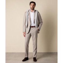 Brooks Brothers Abito In Lana Vergine Gessata - Uomo Abiti Sabbia 44