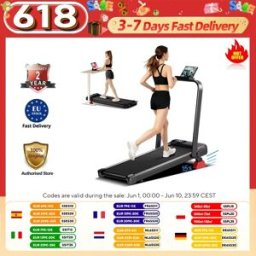 Tapis Roulant U18F con Inclinazione del 15%, Velocità Massima 10,5 Km/h, Motore da 2,5 CV, 3 Livelli di Inclinazione, Capacità 136 kg, Display LED, Bassa Rumorosità Robore Sw1F
