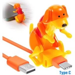 NONE Divertente Cavo di Ricarica Rapida Micro USB/IOS/Type-C a Forma di Cane che si Spazza, per Telefoni Apple e Android, Giocattolo Antistress