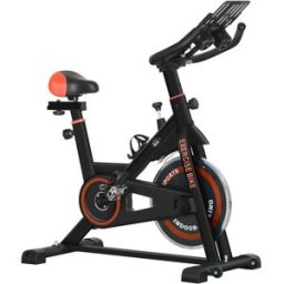 Homcom Cyclette da Casa con Volano da 8 kg e Schermo LCD, in Acciaio e ABS, 103x53x100-114 cm, Rosso e Nero