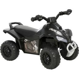 Homcom Mini Quad per Bambini 18-36 Mesi a Spinta Manuale con Musiche Integrate e Ampia Impugnatura, in PP e Metallo, Nero Aosom Italy