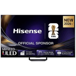 Hisense 65U7S PRO, Smart TV MiniLED 165Hz 65" 4K, Schermo Anti-Riflesso, Dolby Atmos 2.1.2 By Devialet, VIDAA OS, Vision IQ, Native Game Mode, 4 HDMI 2.1, Wifi, BT, AirPlay2, lativù 4K