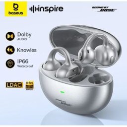 BASEUS Auricolari wireless Inspire XC1 Sound by Bose con clip per l'orecchio, Bluetooth 6.1, auricolari open-ear, 4 microfoni, auricolari a clip.