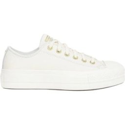 Converse Scarpe Chuck Taylor All Star Lift Platform Bianco Ed Oro 36.5