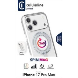 Cellular Line Custodia Spin Mag Per iPhone 17 Pro Max-trasparente