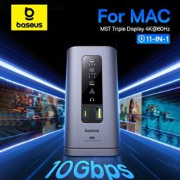 BASEUS USB C HUB per Mac M3 M2 M1 Sistema HDMI 4K@60Hz MST Tripla Display per MacBook Air Pro Window 11 in 1 HUB Docking Station