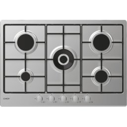 Candy Chw74wx Chw74wx Serie Timeless Piano Cottura 5 Fuochi A Gas 75 Cm (1 Bruciatore Doppia Corona) Colore Inox