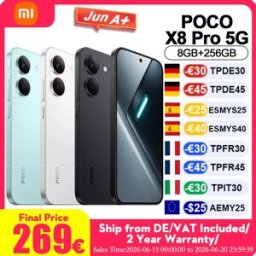 Xiaomi Versione Globale POCO X8 Pro Telefoni Cellulari con HyperCharge 100W, Ricarica Inversa 27W, Display Immersivo 6.59'', Smartphone con Fotocamera ad Alta Risoluzione 50MP