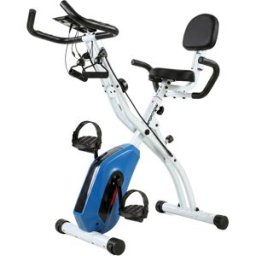 Sportnow Cyclette Pieghevole, Bicicletta Fitness 3 in 1 Silenziosa Connessa Bluetooth, 105x53,5x109 cm, Blu Aosom Italy